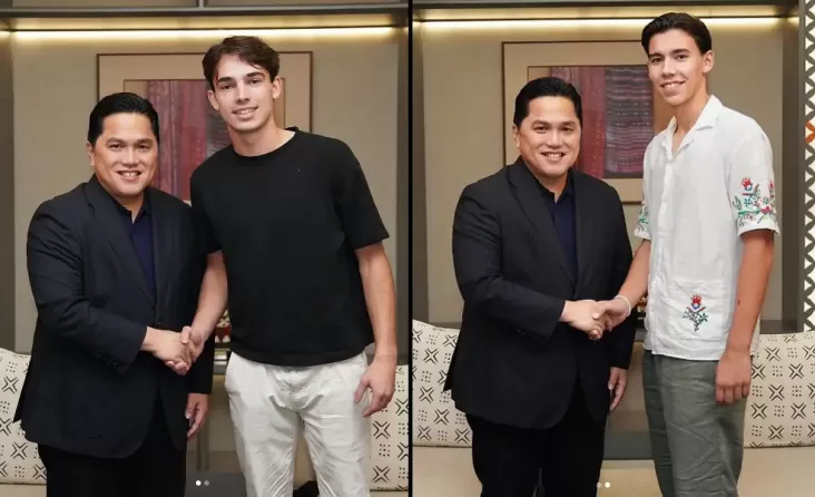 Erick Thohir Berjabat Tangan dengan Tim Geypens dan Dion Markx, Dua Kandidat Naturalisasi Timnas Indonesia