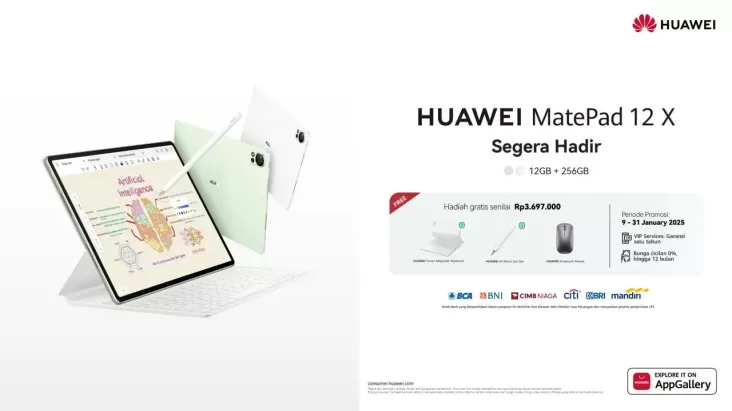 Hadirkan Inovasi Baru, HUAWEI MatePad 12 X Beri Pengalaman Setara Laptop Berlayar Ultra Bright juga PC-Level WPS