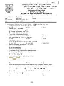 50 Soal Essay Matematika Kelas 3 Terbaru dengan Kunci Jawaban