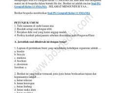 Kunci Jawaban Soal Geografi SMA Kelas 11 Semester 2 2026